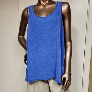 Vibrant Blue Sleeveless Relaxed Boxy Tank Top